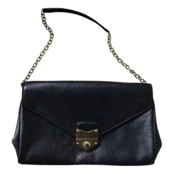 Yves Saint Laurent Vintage Black Leather Shoulder Bag with Push Lock Closure - Picture 5 of 6